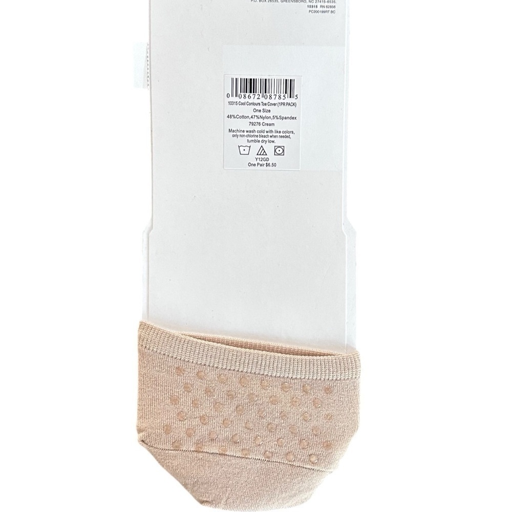 HUE NWT Cool Contours Toe Cover Cream One Size
